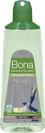 Bona Multi-Surface Hard Floor Cleaner Spray Mop Cartridge - 34 fl oz - Unscented - Refillable - Residue-Free Floor Cleaning Solution for Bona Spray