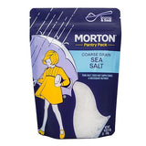 Morton Sea Salt Coarse Grain, All-Natural Sea Salt for Grinder Refill & Finishing, 1 lb Resealable Pouch, Ideal for Cooking, Seasoning & Gourmet