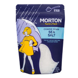 Morton Sea Salt Coarse Grain, All-Natural Sea Salt for Grinder Refill & Finishing, 1 lb Resealable Pouch, Ideal for Cooking, Seasoning & Gourmet