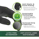SHOWA 7700PFT Sustainable EBT Latex-Free, Powder-Free, Accelerator-Free, Nitrile Disposable Single Use Safety Gloves, 4 Mil, 9.5" Length, Medium (1