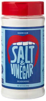 Bakers Club 9oz Salt & Vinegar Seasoning - French Fries, Wing Dust, Popcorn, Chips, Nuts, Snacks and More - Gluten-Free, MSG Free, Non-GMO - Zesty