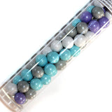 Original Chocolatey Candies in Cane with Snowflake Topper - 1.5 oz, Metallic White, Blue, Purple & Green Candies, Festive Lavender Tube for Holiday