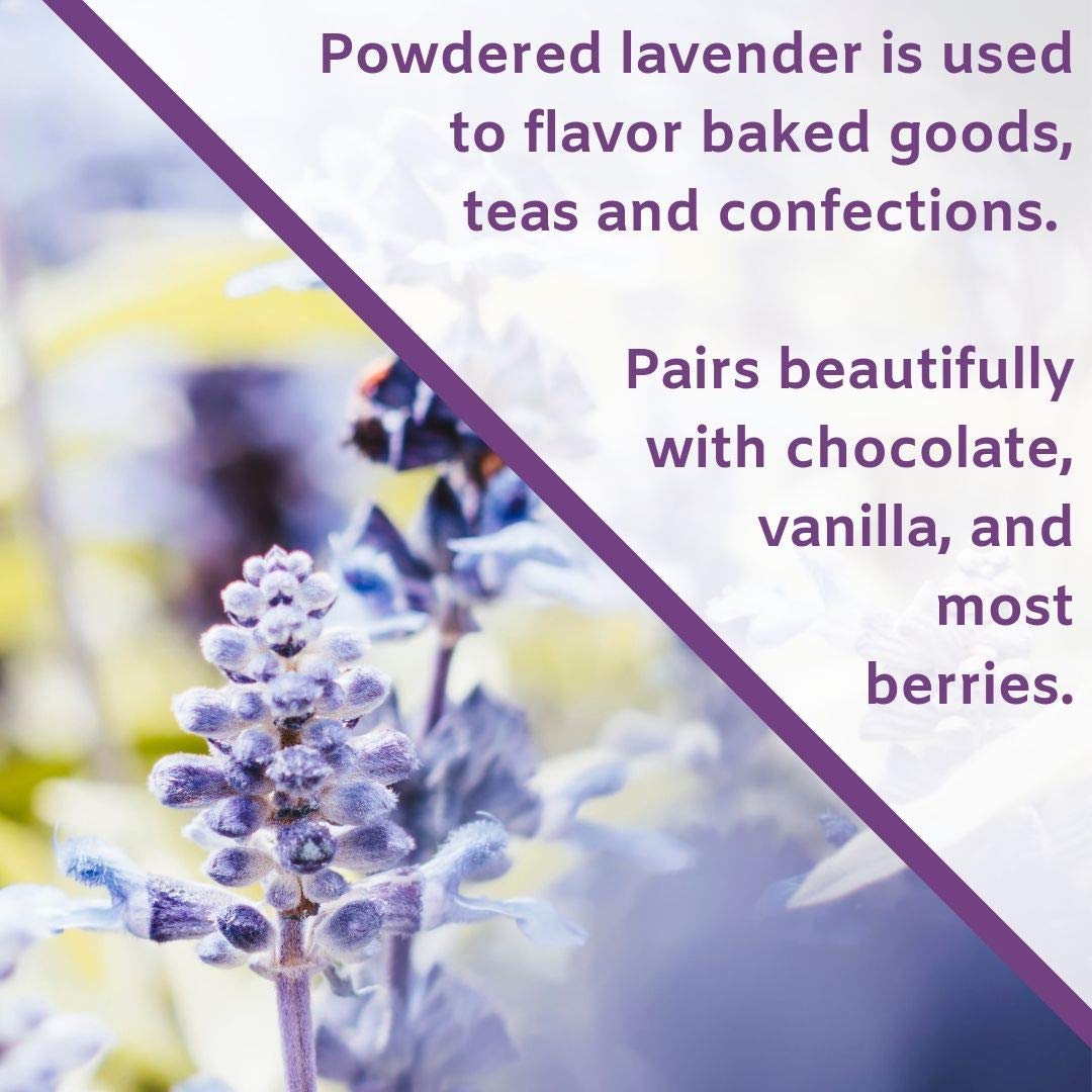 Lavender Flower Powder, by Herb Co, Lavandula x Intermedia, from USA, Kosher, for Baking, Tea, Soaps, Salves, Body Powders & Facial Masks, 1/4 lb
