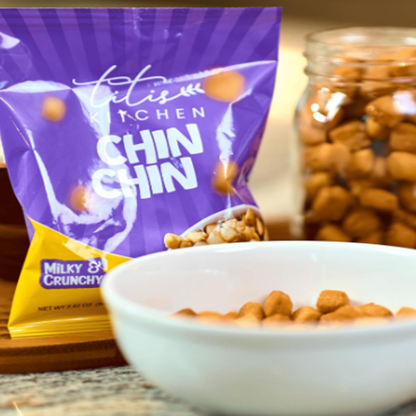 Titi's Kitchen Crunchy ChinChin Snacks, Nigerian Sweet Taste Fried Cookie (Case of 50)