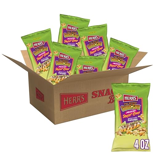 Herr's Fire Roasted Sweet Corn Mexican Street Corn Popcorn 4 Ounce (Pack of 6 Bags) - Flavorful Popcorn with Sweet and Smoky Elote Taste - A Bold