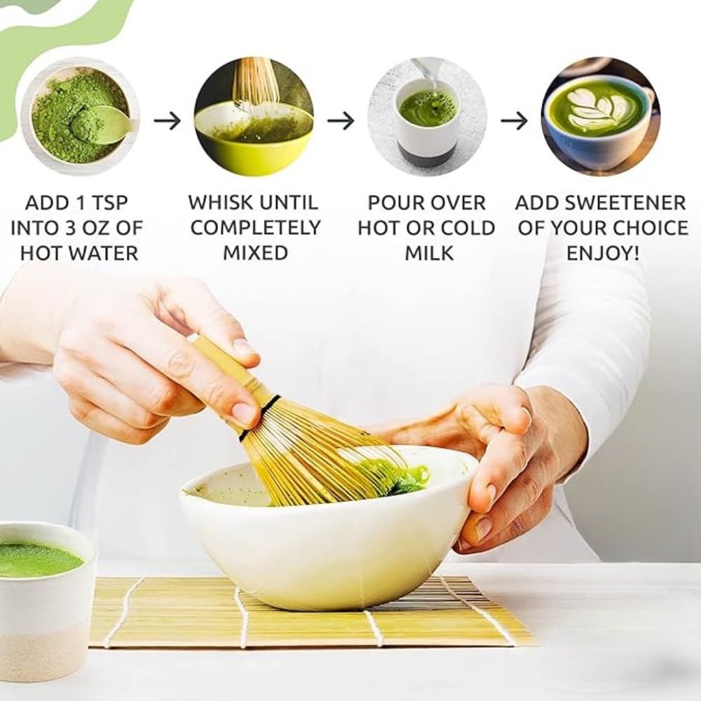 (0.5lbs/2pack) Premium Culinary Grade, USDA-Certified Organic Matcha, 100% Pure Green Tea Powder, Perfect for Lattes, Smoothies, Desserts and Baking
