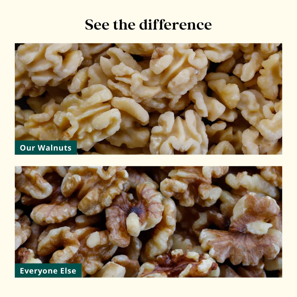 Valley Walnut Skinless Walnuts - No Bitterness - California Grown Walnut Halves & Pieces - Raw, Unsalted, Unroasted, Vegan, Non-GMO