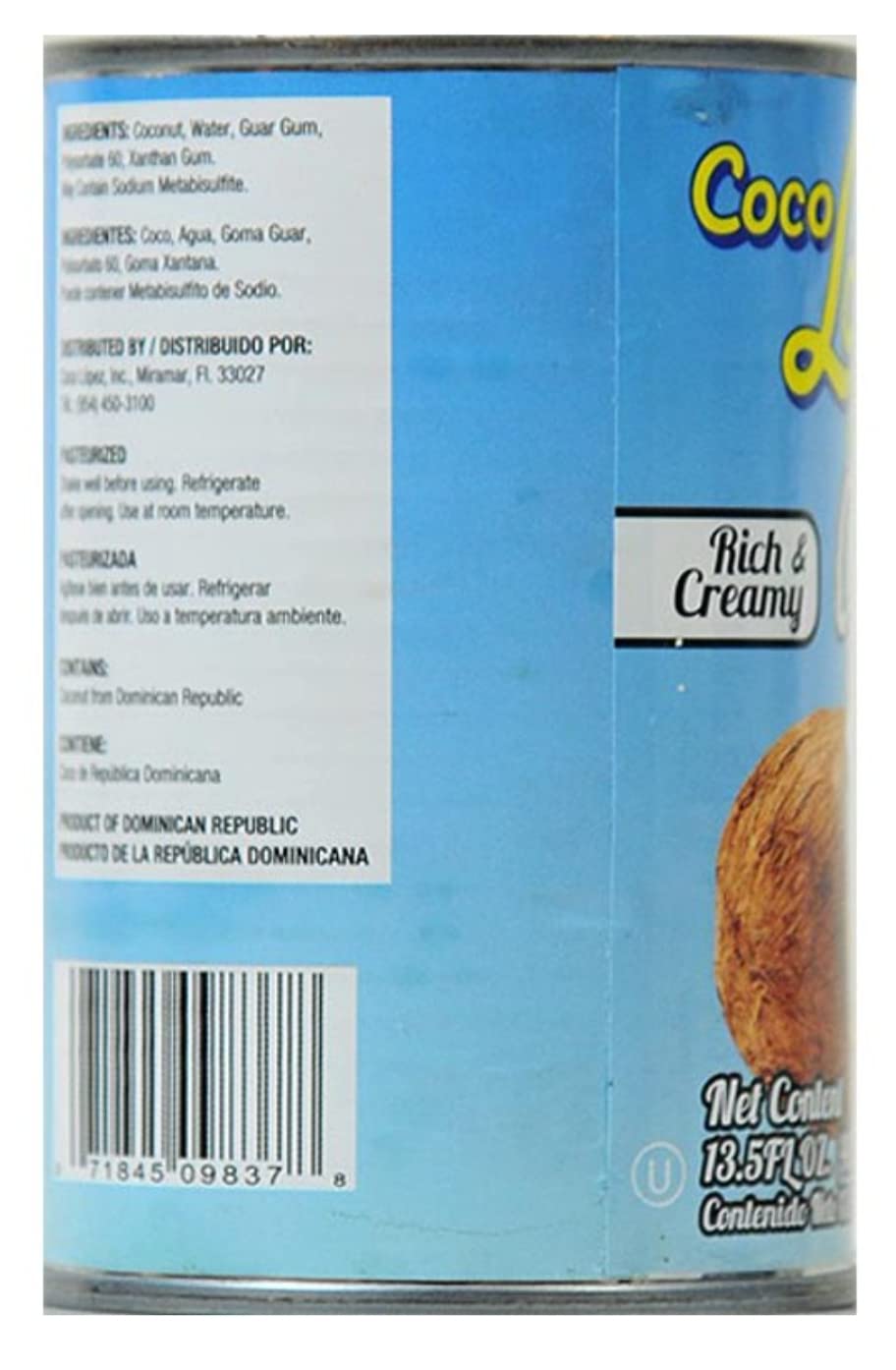 Coco Lopez coconut milk 6 cans 13.5 onz