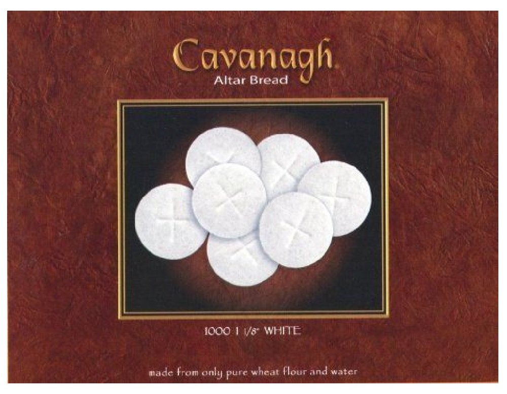 Cavanagh White Altar Communion Bread 1 1/8" (1000 Count) - Box of Thin Bread with Round Cross Design for Church Ceremonies & Altar - Perfect Church