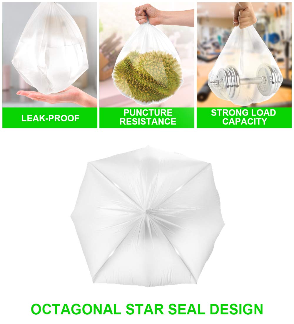 Small Clear Trash Bags - FORID 2.6 Gallon Garbage Bags Wastebasket Bin Liners 220 Count Plastic Trash Bags for Bathroom Bedroom Office Garbage Can