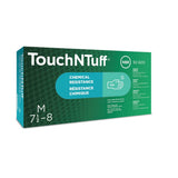 Ansell 92600M Touch N Tuff 92-600 Disposable Powder-Free 5 mil Nitrile Gloves, 9.5" Length, 3" Width, 0.09" Height, Medium, Teal (Pack of 100)