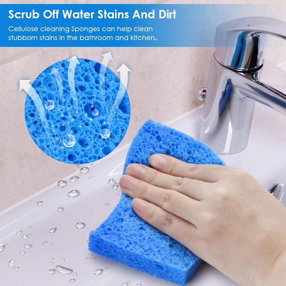 Wsivoiv 8PCS Dish Sponges Kitchen, Premium Blue Dish Washing Kitchen Sponge, Compressed Cleaning Sponges for Cleaning Kitchen and Bathroom, Non