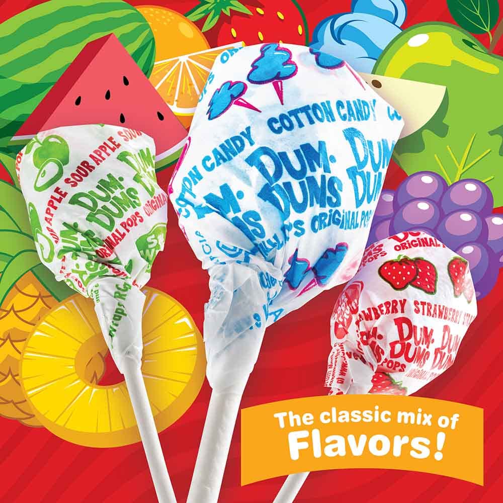 Dum-Dum Pops 1,000 Count Bucket - Assortment of Original Mix Suckers, Lollipop Case for Classroom, Work, Events - Bulk Candy for Any Occasion