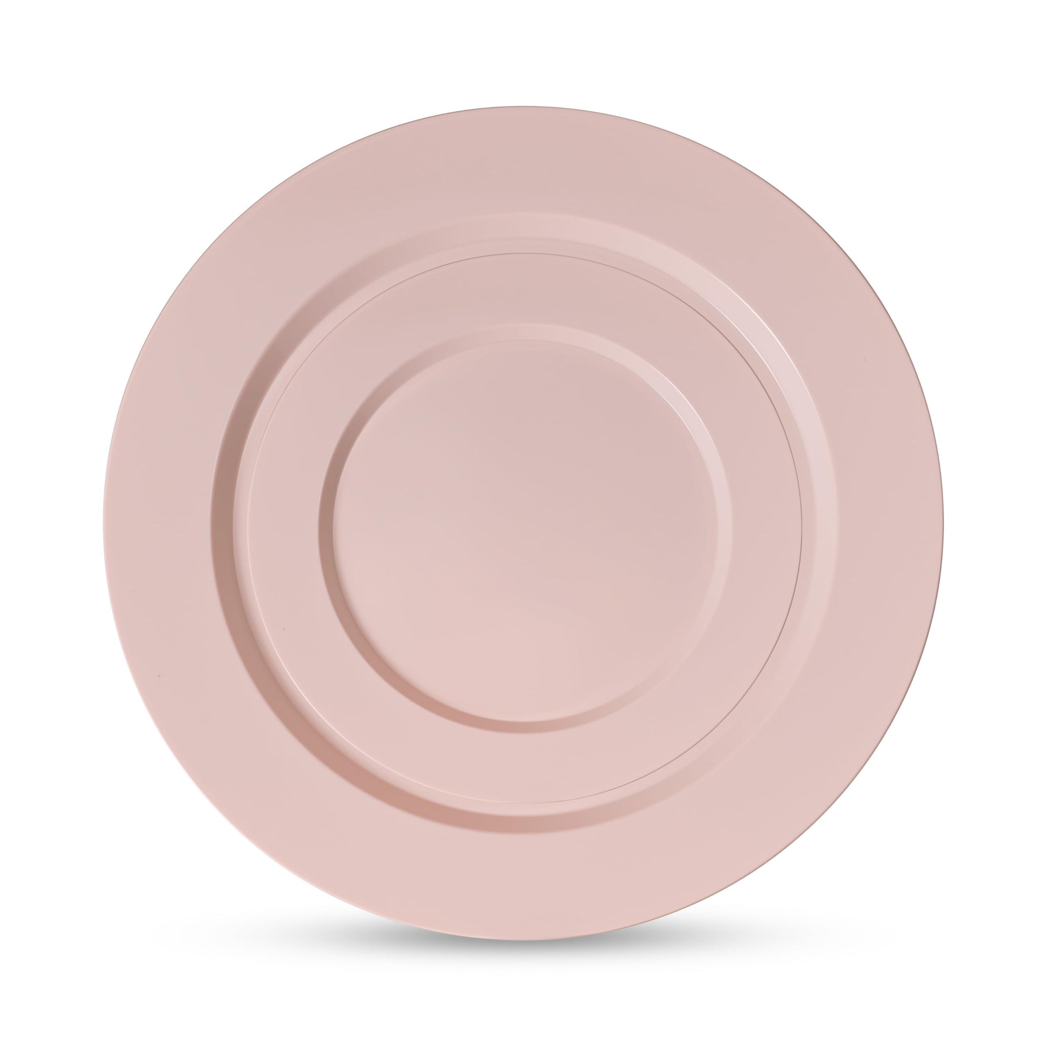 Munfix 100 Pink Plastic Plates Set, 50 Pcs 10 Inch Plastic Dinner Plates and 50 Pcs 7 Inch Plastic Dessert Plates, Elegant Fancy Heavy Duty Disposable