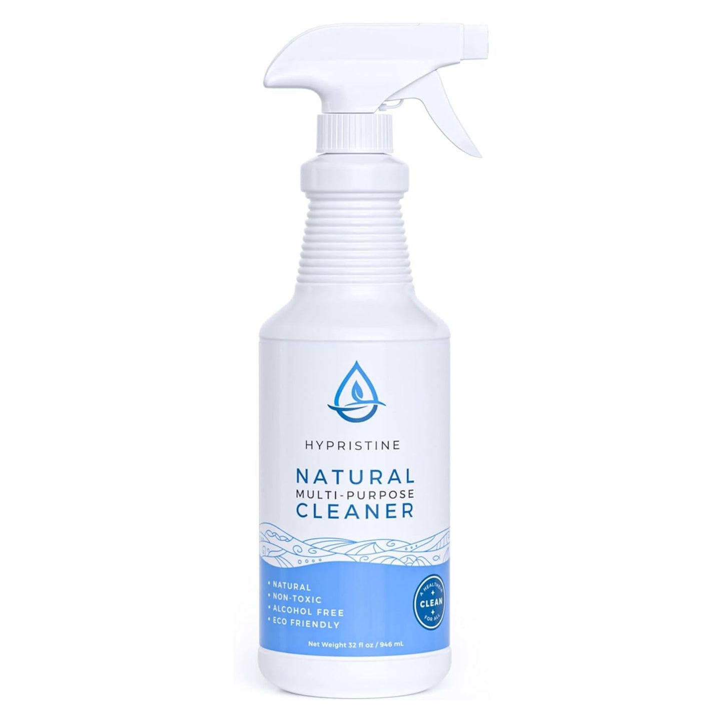 HYPRISTINE PURE Hypochlorous Acid Spray, Multi-Purpose Cleaner, Superior Shelf Life, 0% Bleach, 0% Alcohol, Food Contact Safe, Eliminate Non-Living