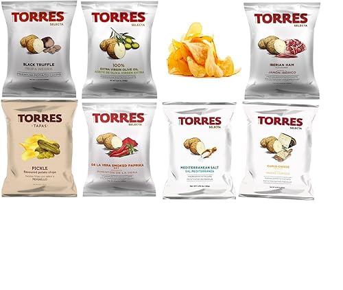 Torres Chips, Crunchy Potato Chips 7 Bag Variety Pack