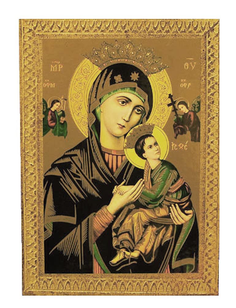Our Lady of Perpetual Help Florentine plaques, 5x7. Made in Italy, 2-Count Value Pack