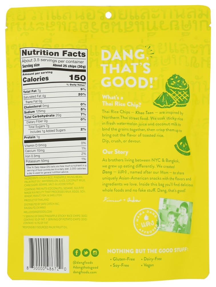 Dang Pineapple Thai Rice Chips, 3.5 OZ