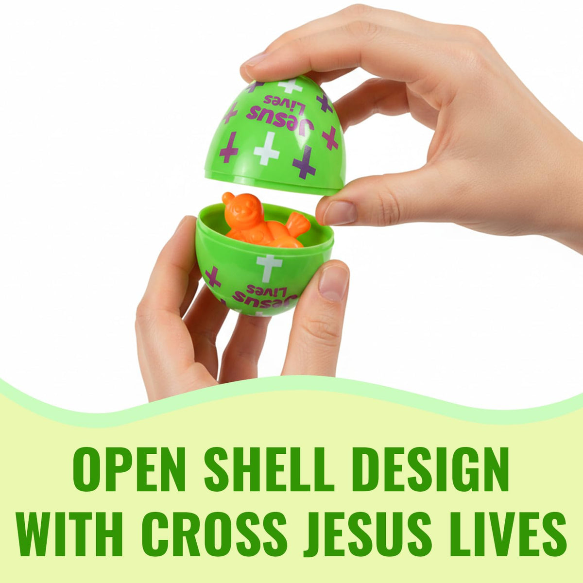 Fun Express 2 1/4" Religious Jesus Lives Plastic Easter Eggs, 24 Piece