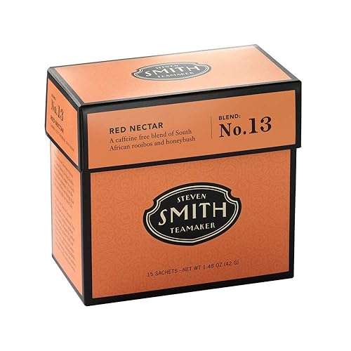 Smith Teamaker | Red Nectar No. 13 - Rooibos & Honeybush | Caffeine-Free Rooibos Blend (15 Sachets - 1.48oz each)