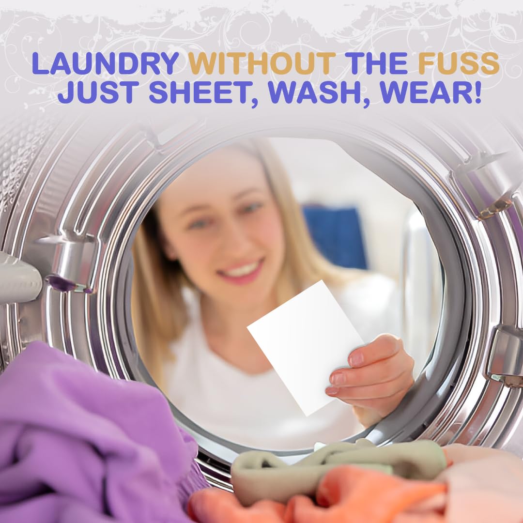 Ambica Travel Laundry Detergent Sheets, Plant-Based Laundry Soap for Fresh Clothes, Hypoallergenic & Free from Harsh Chemicals, Perfect for Sink or