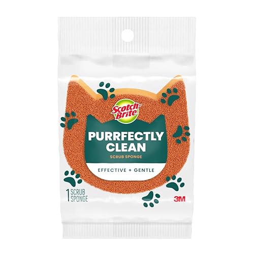 Scotch-Brite Purrfectly Clean Non-Scratch Scrub Sponge, Two- Sided, Limited Edition, 1 Sponge