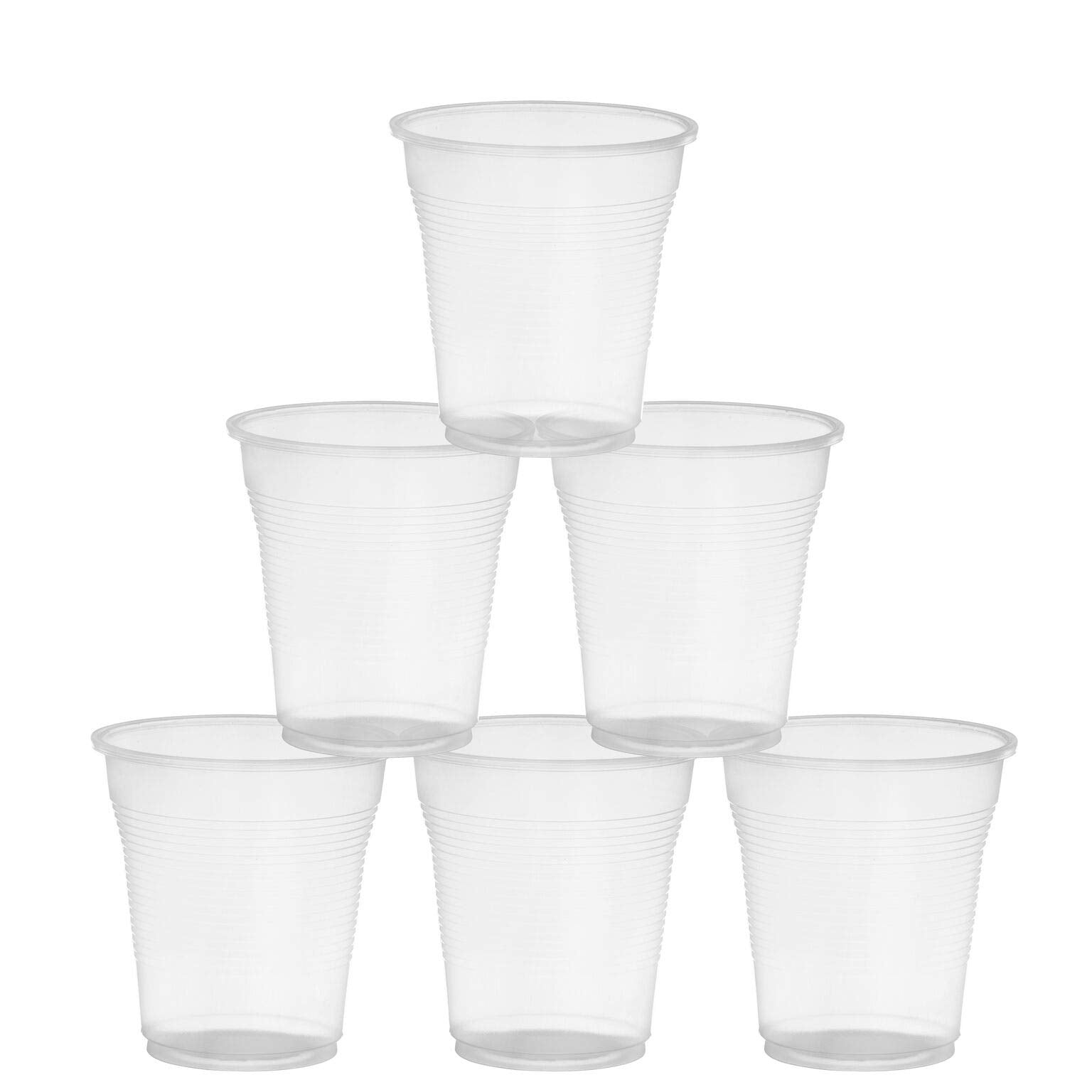 Clear Plastic Disposable 5 oz. Cups in Bulk, Tested & Proven Crack Resistant for Drinking Beverages by Plastic Palace (200)