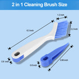 Asltw Swan Neck Cleaning Brush Set, 3 Angled Handle Scrub Brushes + 1 Crevice Brush for Window Tracks, Grout, Corners and Tight Spaces, Firm Bristles
