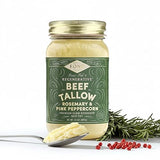 FOND Regenerative Grass-fed Beef Tallow (14 Ounce (Pack of 1), Rosemary & Pink Peppercorn)