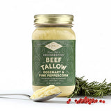 FOND Regenerative Grass-fed Beef Tallow (14 Ounce (Pack of 1), Rosemary & Pink Peppercorn)