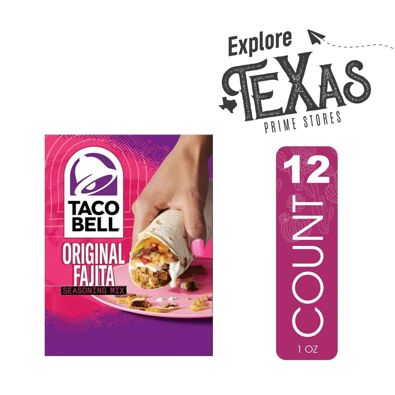 Taco Bell - Lavinia essentials Bundle: 12-Pack of Fajita Taco Seasoning Mix, 1oz Packet + 1 Utility Prop.