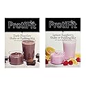 PROTIFIT - High Protein Dark Chocolate & Lemon Raspberry Pudding & Shake Mix 2 Pack, 15g Protein, Low Calorie, Low Fat, Low Carb, Aspartame Free, Idea