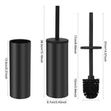 Toilet Brush and Caddy, Stainless Steel Toilet Bowl Brush and Holder, Toilet Bowl Cleaner Brush for Bathroom (Black)