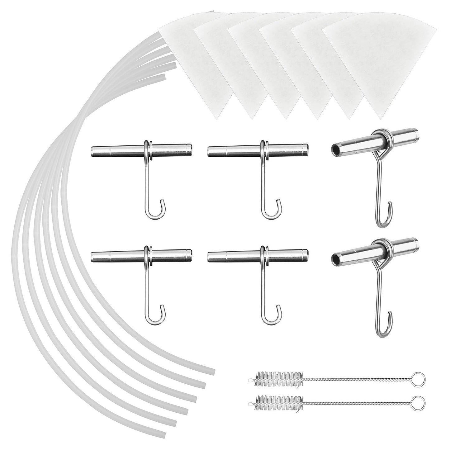 ARGCONNER Maple Syrup Tapping Kit - (6) Stainless Steel Spiles and Hooks, (6) 3-ft Food Grade Tubing, (6) 1-Quart Syrup Pre-Filters, (2) Spile