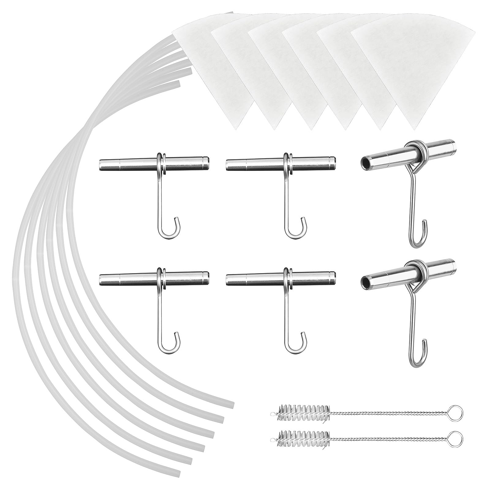 ARGCONNER Maple Syrup Tapping Kit - (6) Stainless Steel Spiles and Hooks, (6) 3-ft Food Grade Tubing, (6) 1-Quart Syrup Pre-Filters, (2) Spile