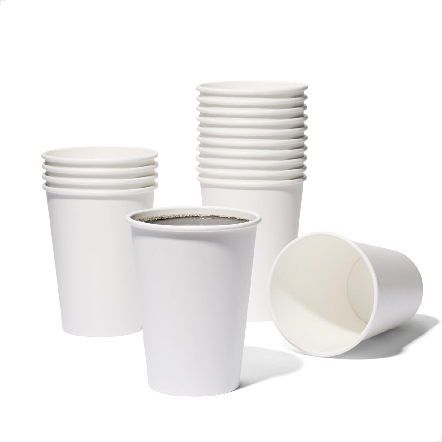 TOSSWARE GO 12oz Hot Cups - Set of 1000, premium quality food safe coffee cups, FDA-compliant recyclable paper cups, single wall cups for hot and cold