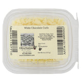 White Chocolate Shaved Curls, OliveNation White Chocolate Curls, Elegant Belgian Chocolate Edible Blossom Curls for Topping, Garnish & Decoration - 1