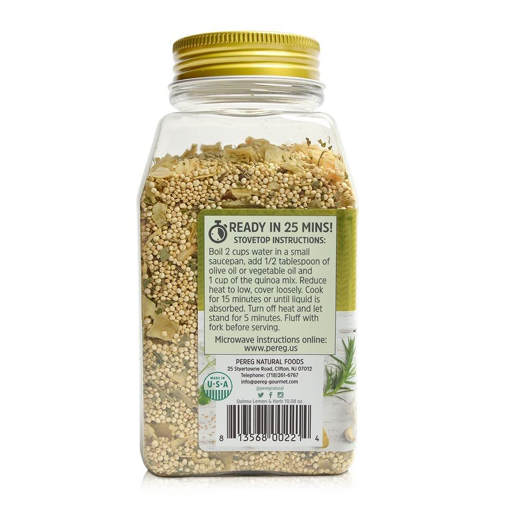 Pereg Lemon & Herbs Quinoa - (10.58 Oz x 6 Pack) - Superfood Quinoa Grain - Rich in Proteins, Fibres & Iron - Rice & Pasta Alternative - Non-GMO, Vegetarian & Vegan