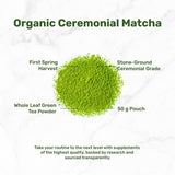 Organic Ceremonial Matcha Powder, 50g | Authentic Japanese First Spring Harvest | Stone-Ground Whole Leaf Green Tea | USDA Organic