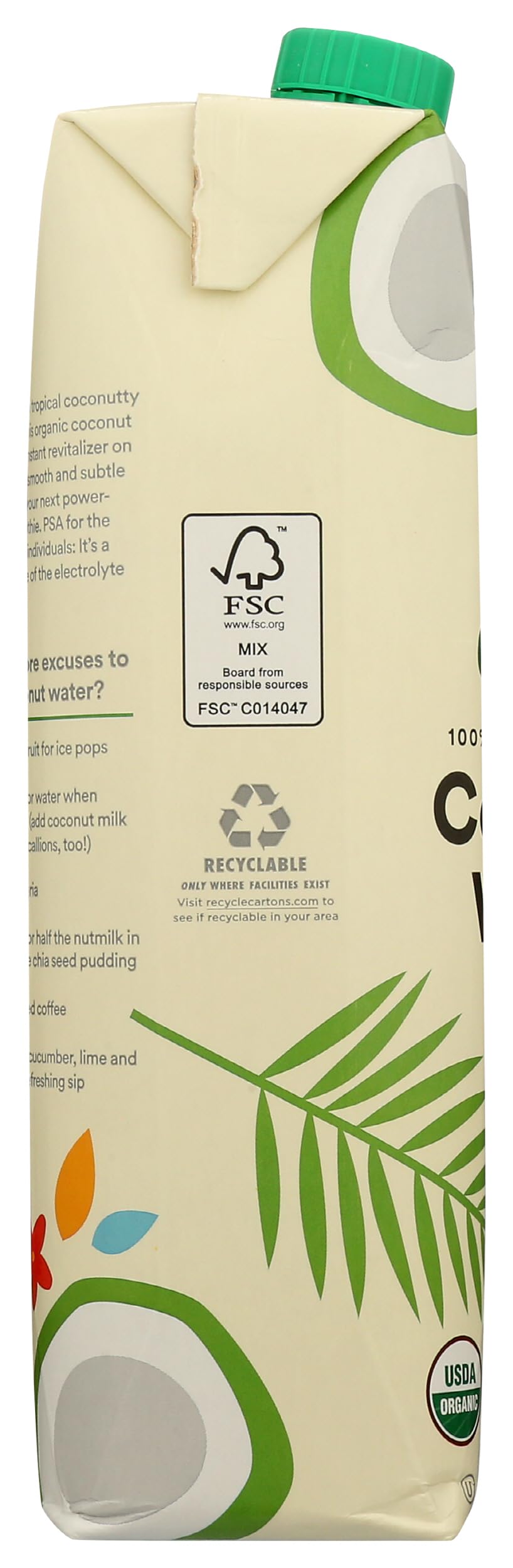 365 by Whole Foods Market, Organic Coconut Water, 100% Pulp-Free Juice, 33.8 Fl Oz