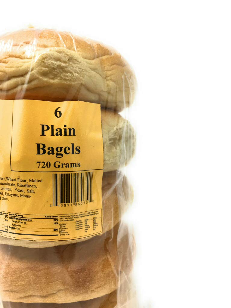 Vosens Bread, Bagel Plain 6 Count, 720 Gram