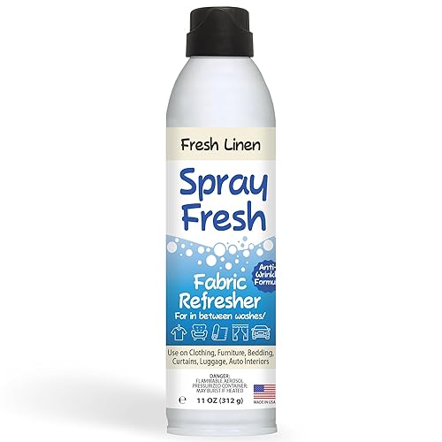 Home First Spray Fresh Fabric Refresher, Linen, 8 oz - Deodorizer and Freshener for Clothing, Bedding, and Furniture