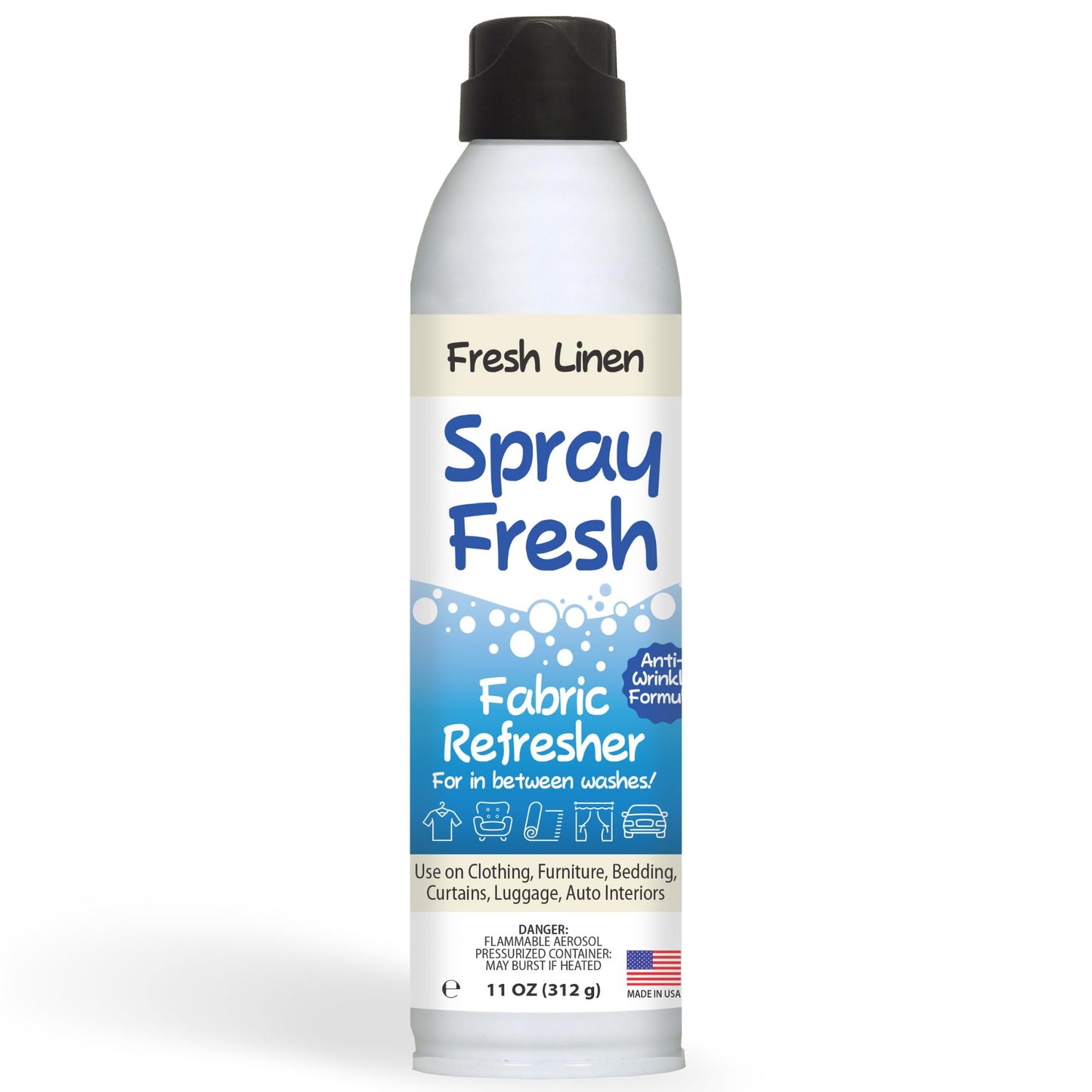 Home First Spray Fresh Fabric Refresher, Linen, 8 oz - Deodorizer and Freshener for Clothing, Bedding, and Furniture