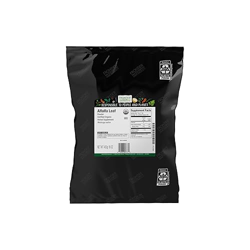 Frontier Co-op Organic Alfalfa Leaf Powder, 1-pound Bulk Bag, Rich in Vitamins & Minerals, Key for Wellness Teas, Vegan