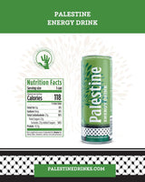 Palestine Drinks Energy Drink - 250ml Slim Can - Refreshing Carbonated Soft Drink with Iconic Cultural Design - Premium Crisp Flavor