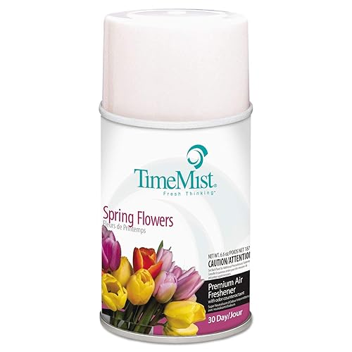TimeMist 1042712EA Premium Metered Air Freshener Refill, Spring Flowers, 6.6 oz Aerosol (TMS1042712EA)
