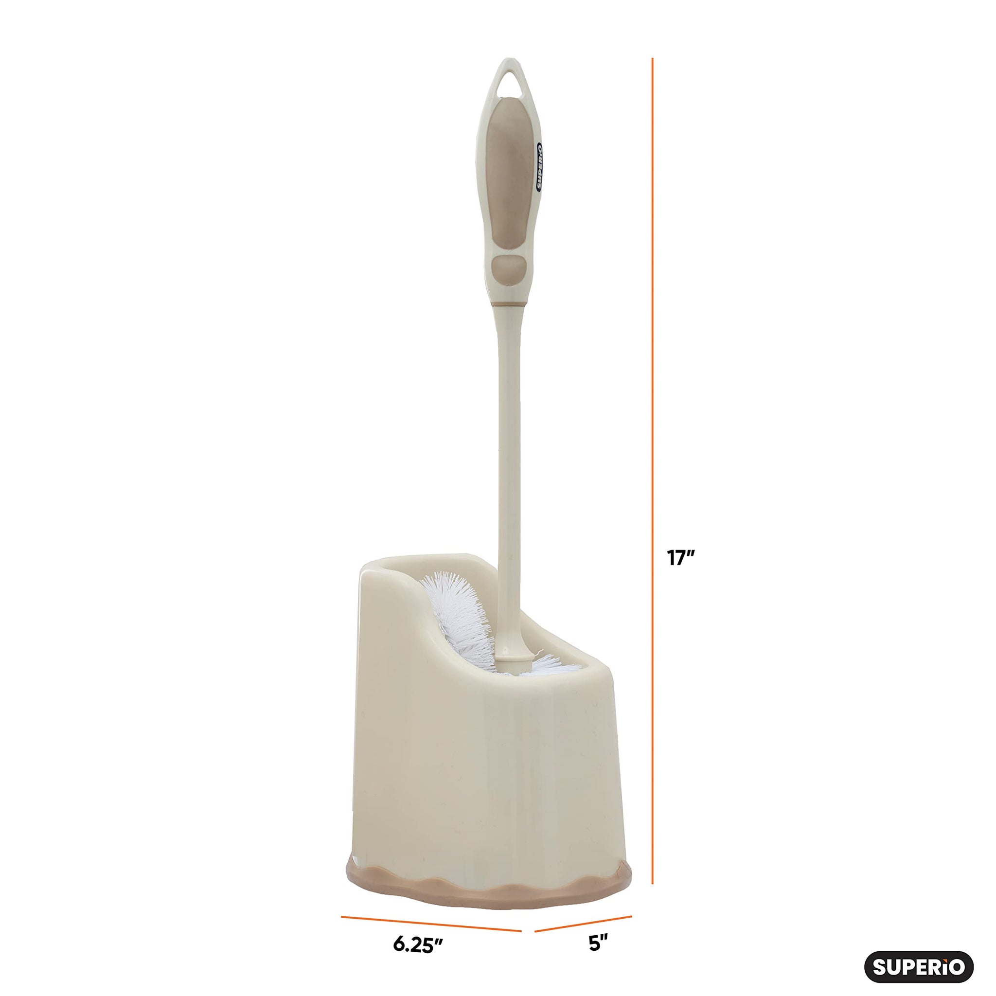Superio Toilet Brush and Holder Toilet Scrubber Bowl Cleaner Brushes Wand, Toilets Brush with Holder Caddy, Bathroom Cleaning Brush, Bowl Brush Set