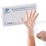 DealbyBox 1000pcs Plastic Food Safe Gloves, Disposable Gloves for Restaurant Cooking, Food Handling, Serving, Prep,Baking. (Medium)