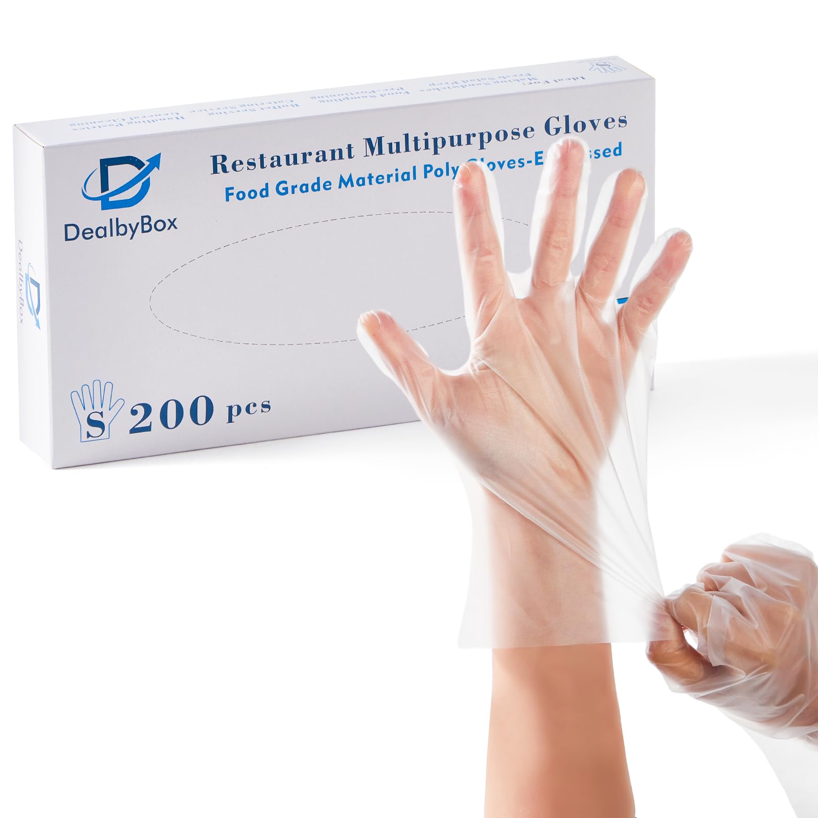 DealbyBox 1000pcs Plastic Food Safe Gloves, Disposable Gloves for Restaurant Cooking, Food Handling, Serving, Prep,Baking. (Medium)