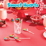 24 Heart Rainbow Lollipops Individually Wrapped, Bursting with Fruity Flavor, Great Swirl Lollipops for Kids Birthday Parties, Valentines Lollipop